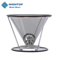 Eco-Friendly Removable Double Layer Stainless Steel Mesh Coffee Dripper Filter with Stand